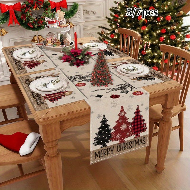 Christmas Table Runner - 미국 컨트리 크리스마스 테이블 러너 플레이스매트