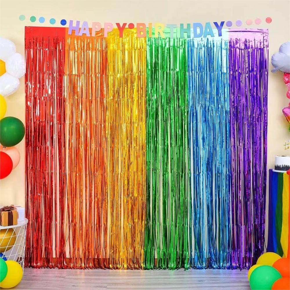 Tinsel Garland Decoration - 파티 배경 장식 프린지 틴셀 커튼