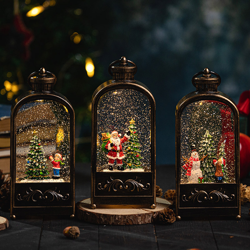 Snow Globe Musical - 손잡이가 달린 조명 크리스마스 눈 글로브
