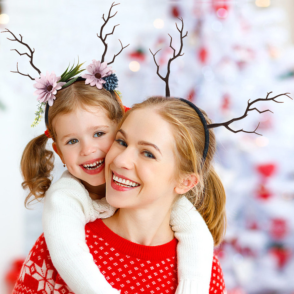 Reindeer Antlers Headband - 16Pcs 크리스마스 뿔 머리띠 가짜 순록