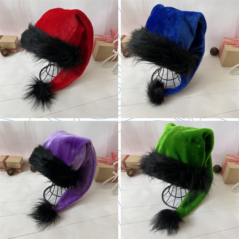 Santa Hat Plush - 어린이와 성인을 위한 봉제 산타클로스 모자,