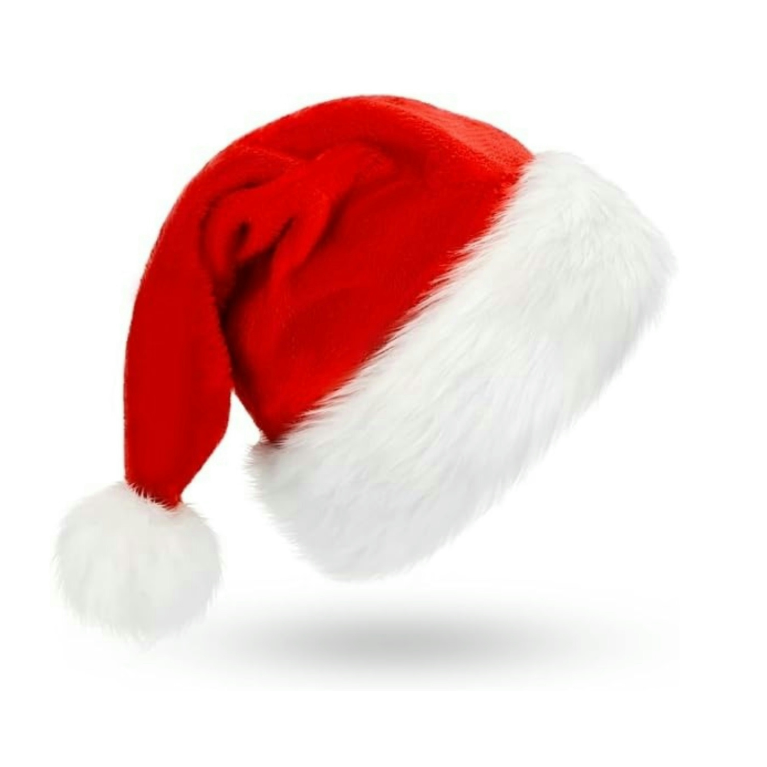 Santa Hat Plush - 성인 남성 여성을 위한 플러시 챙과