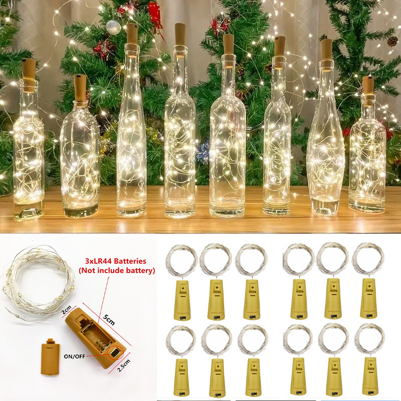 Led Fairy String Lights - 6개 20LED 와인 병 코르크 병