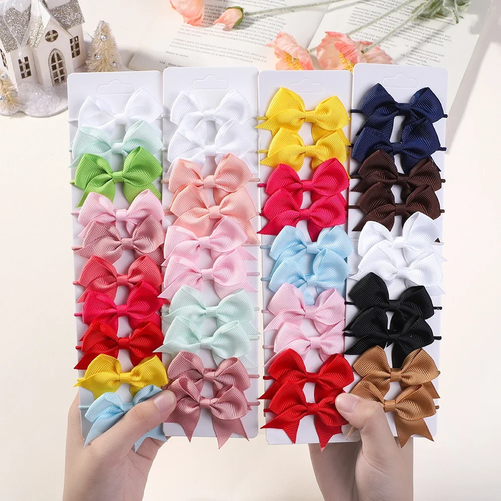 Ribbon Bow Gift - 10Pcs 활 탄성 머리 고무 밴드