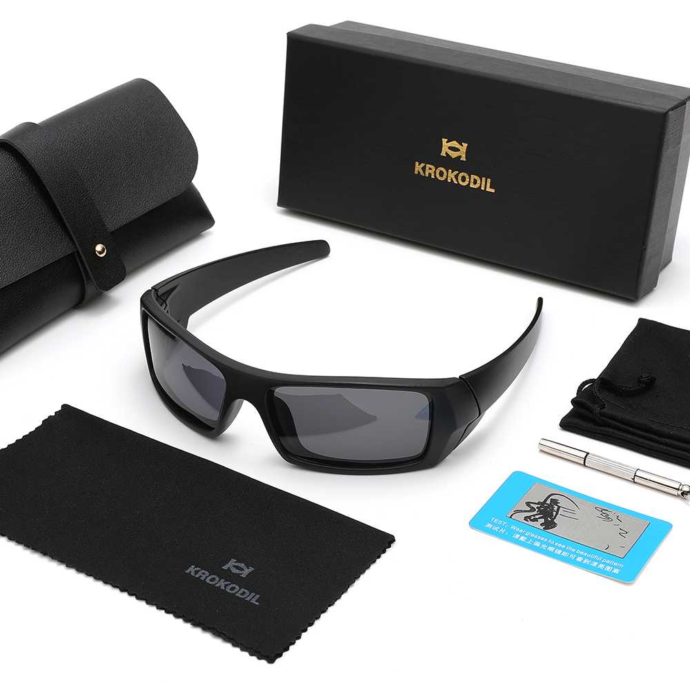 Gift Box Wrap Set - 편광 UV400 랩 어라운드 선글라스 남성