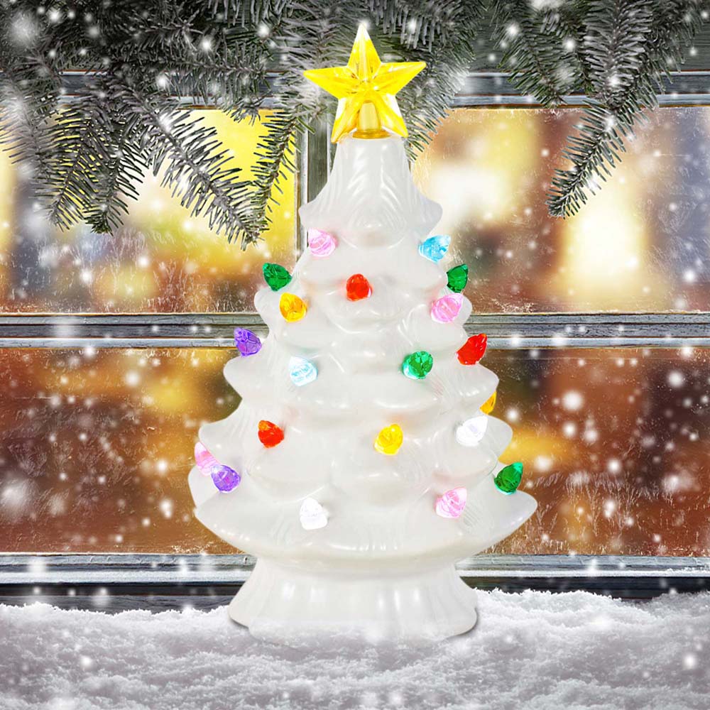 Star Tree Topper - 7 인치 세라믹 크리스마스 마을 장식