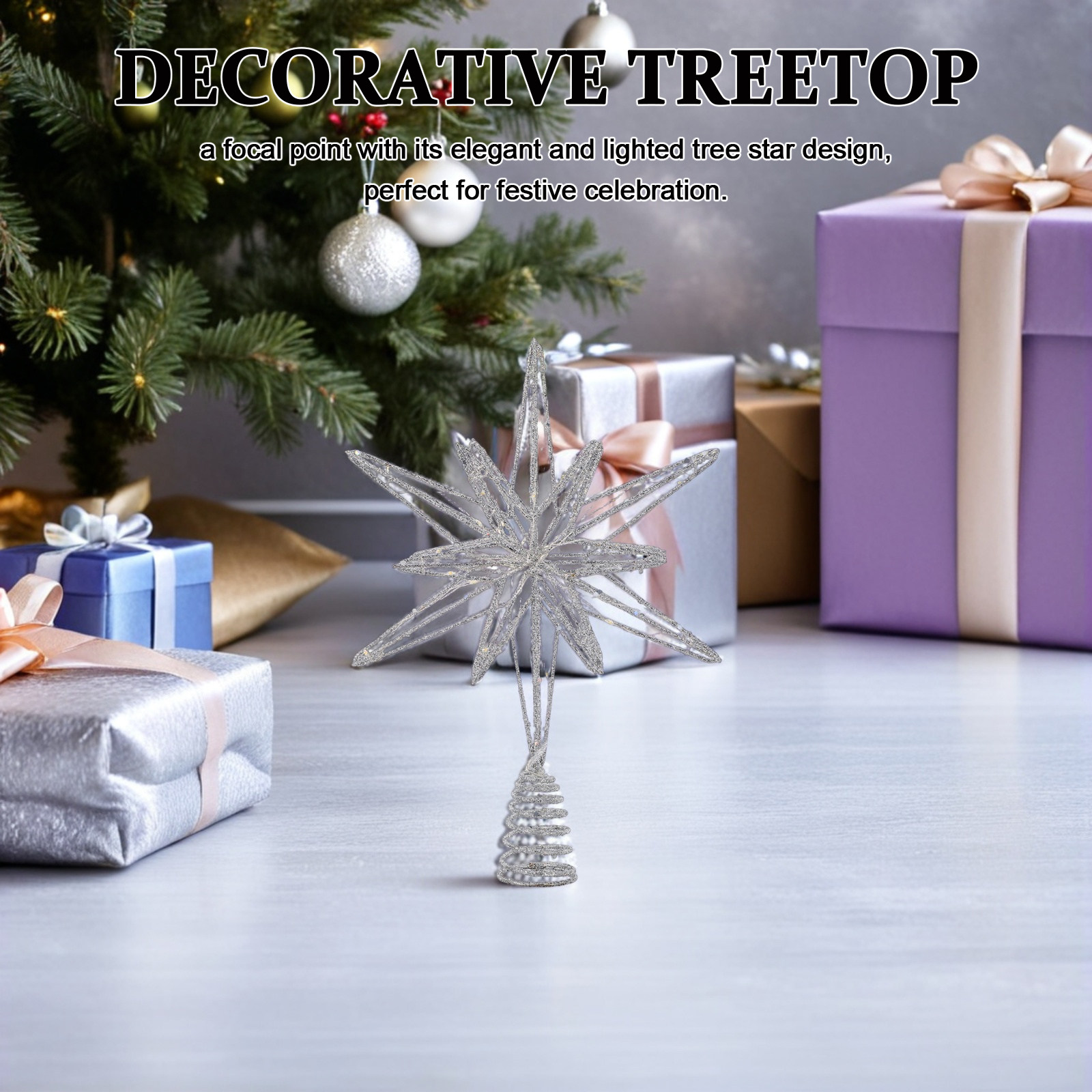 Star Tree Topper - 크리스마스 트리 스타 탑퍼, 30개 LED