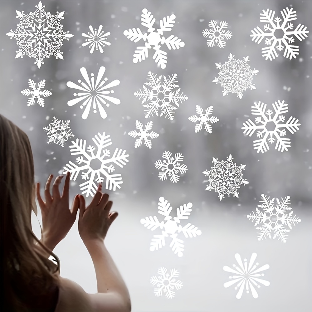 Snowflake Window Decal - 137개 겨울 눈송이 정전기 스티커-재사용 가능한
