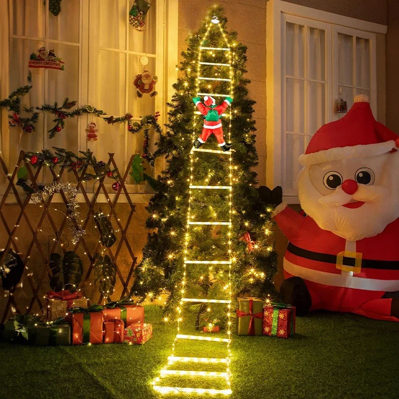 Christmas Lights Outdoor - LED 크리스마스 조명 산타클로스 장식 사다리형