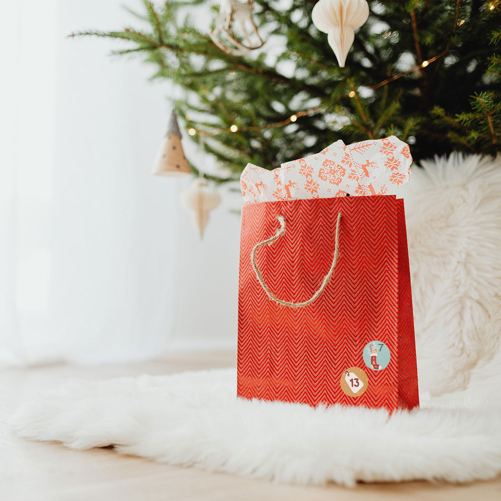 Advent Calendar Gift - 10 시트 크리스마스 장식 라운드 데칼