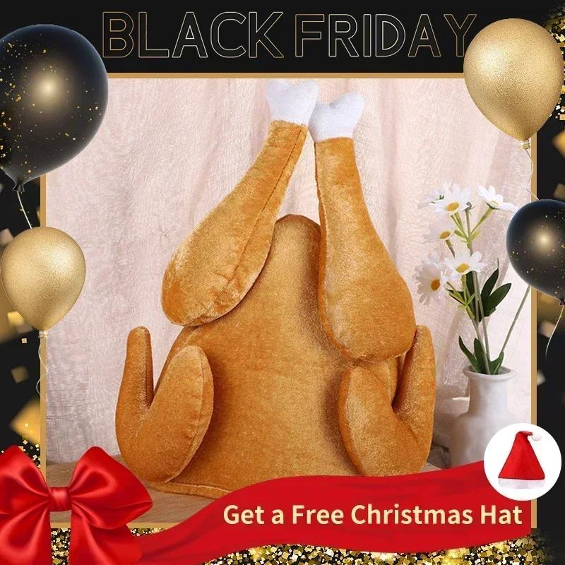 Santa Hat Plush - 신상 봉제 구운 추수감사절 터키 모자,