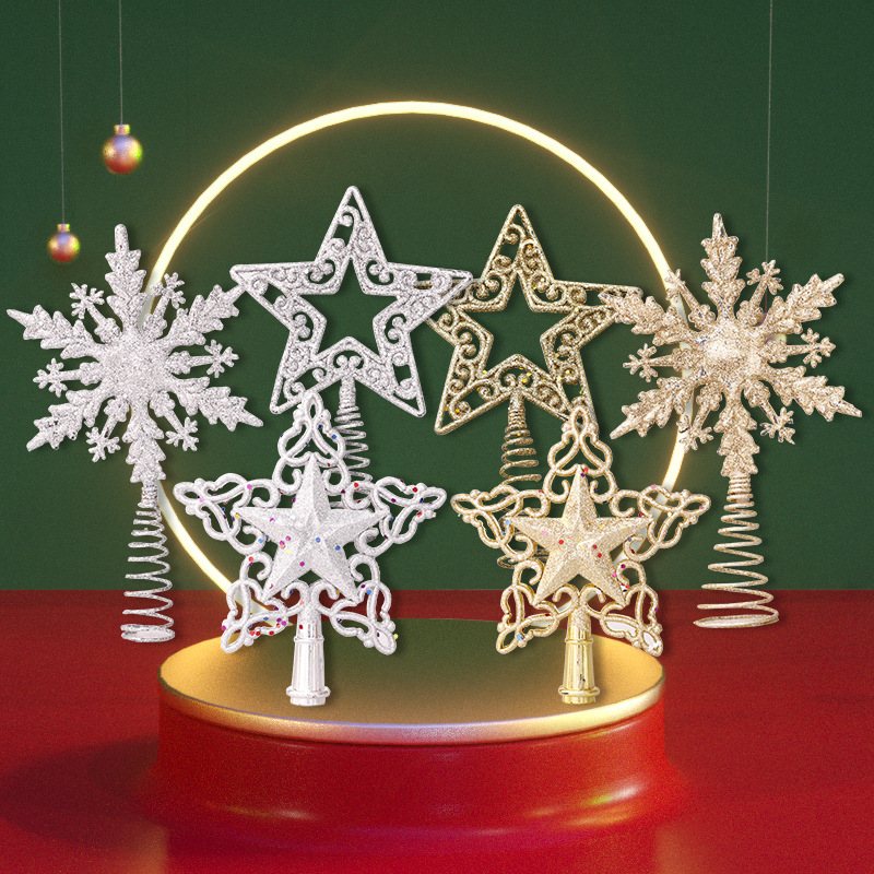 Star Tree Topper - 반짝이 크리스마스 트리 토퍼 별 할로우