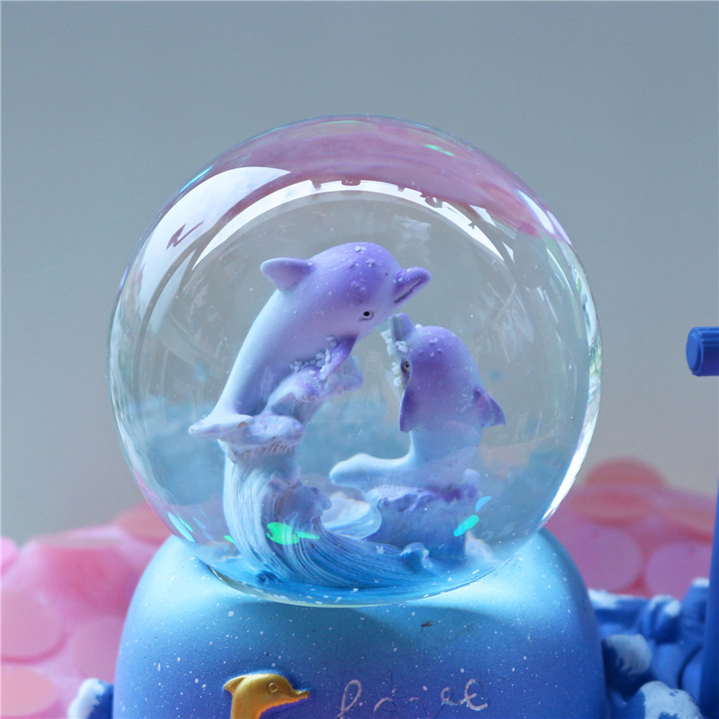 Snow Globe Musical - 돌고래 모래시계 타이머 크리스탈 볼 뮤직