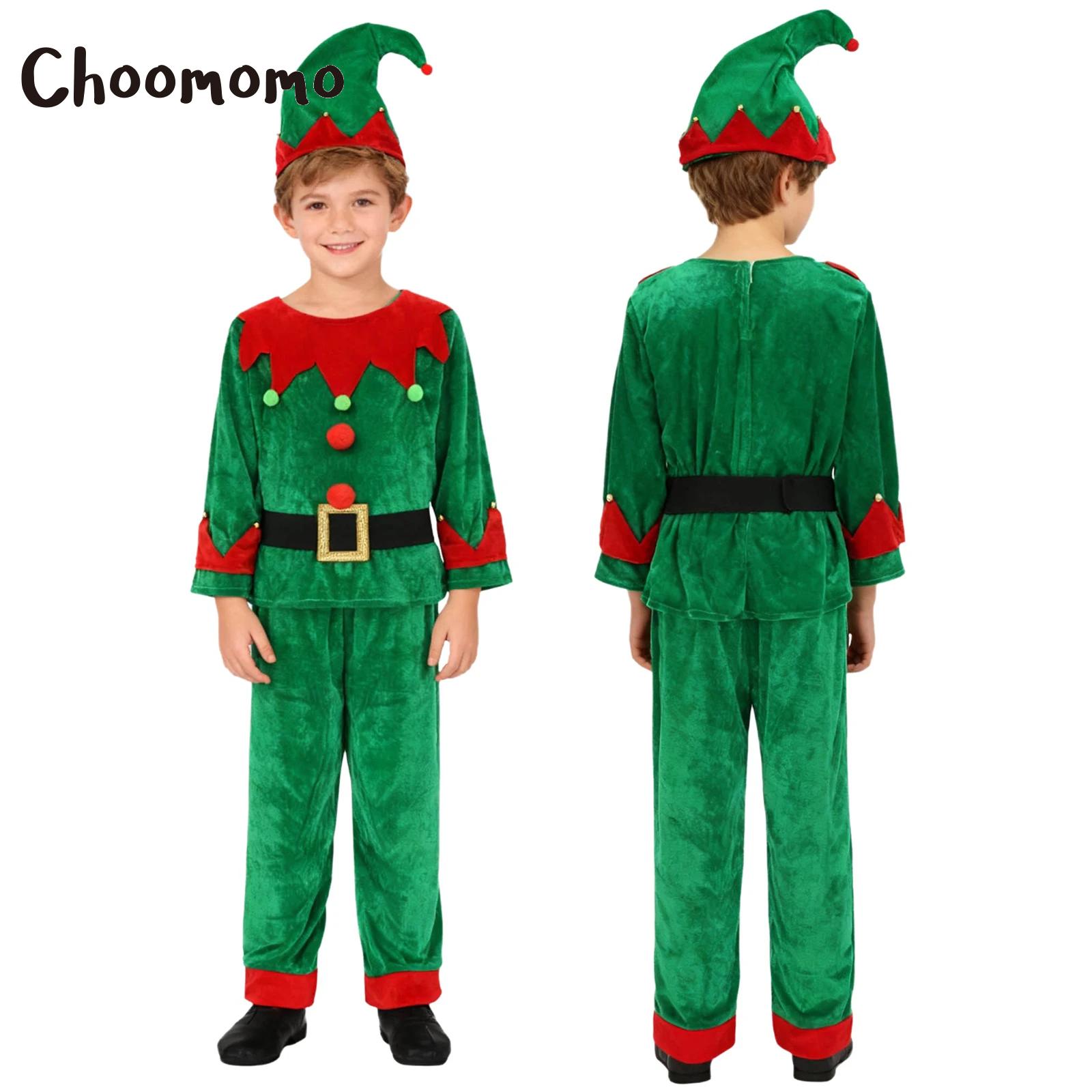 Elf Costume Christmas - 남아 크리스마스 엘프 의상 세트 (셔츠,