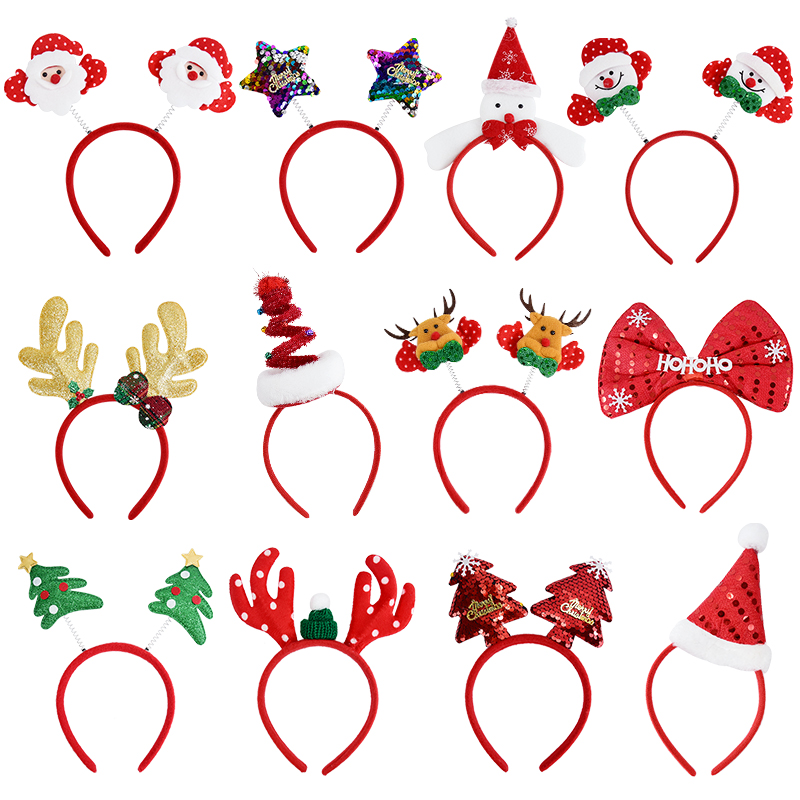 Reindeer Antlers Headband - 크리스마스 헤어밴드 어린이 성인 산타클로스 엘크