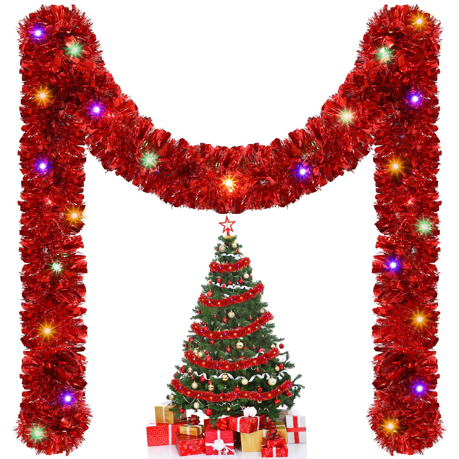 Tinsel Garland Decoration - 1/3개 5M 크리스마스 반짝이 화환 장식,