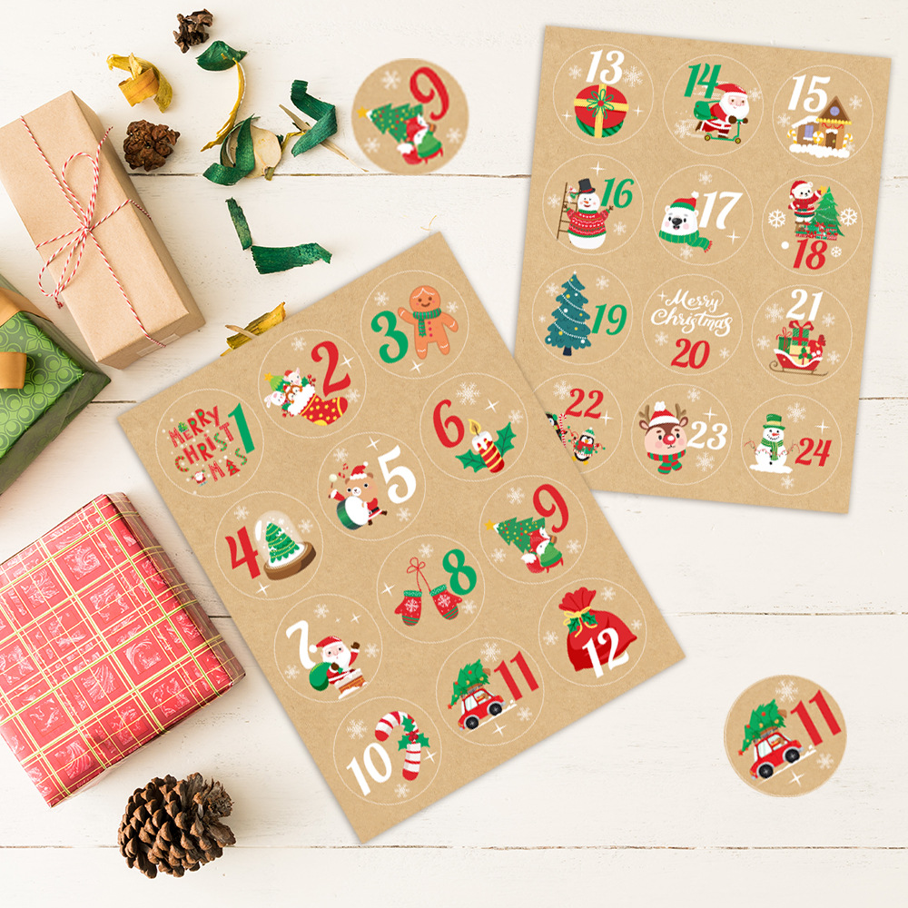 Advent Calendar Gift - 24개 크리스마스 장식 어드벤트 캘린더 숫자