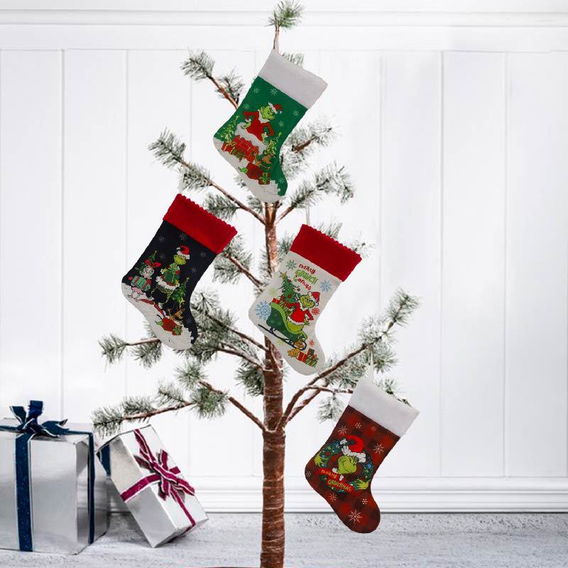 Christmas Stocking Hanging - 크리스마스 스타킹 그린치 양말 엘프 선물