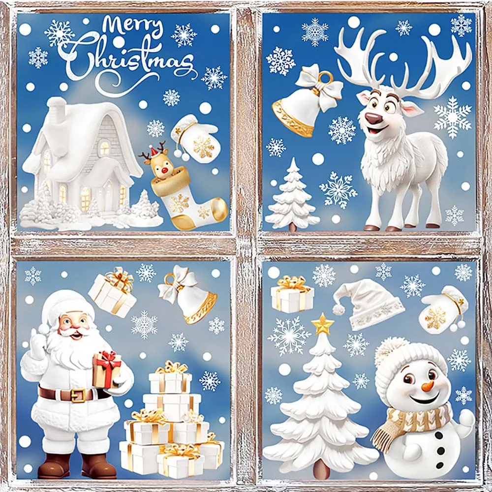 Snowflake Window Decal - 크리스마스 창 스티커 크리스마스 트리 하우스