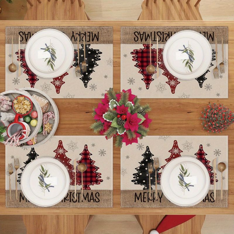 미국 컨트리 크리스마스 테이블 러너 플레이스매트 세트  - Christmas Table Runner 리뷰 및 가격
