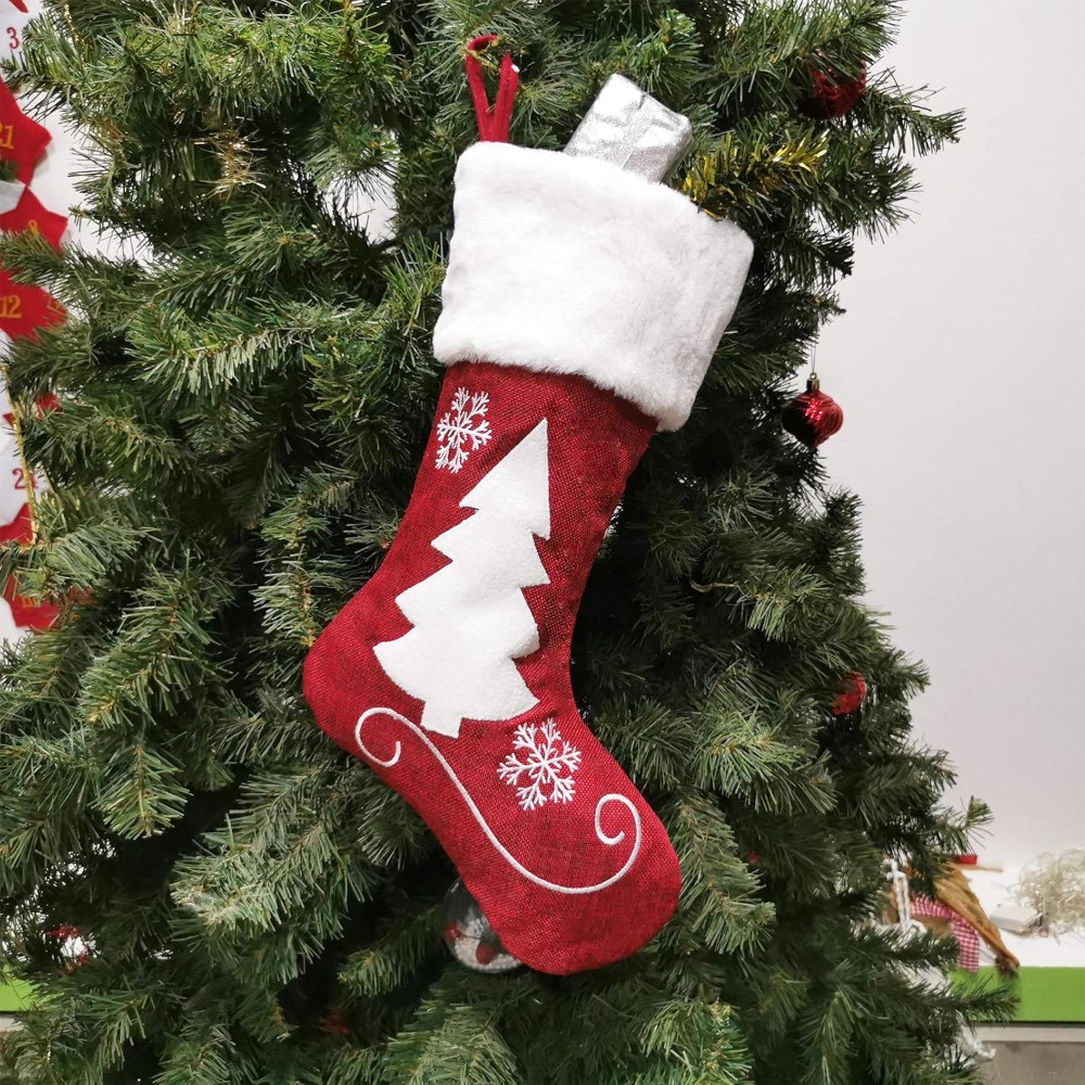 2-4개 대형 삼베 크리스마스 양말 18인치, 플러시  - Christmas Stocking Hanging 리뷰 및 가격