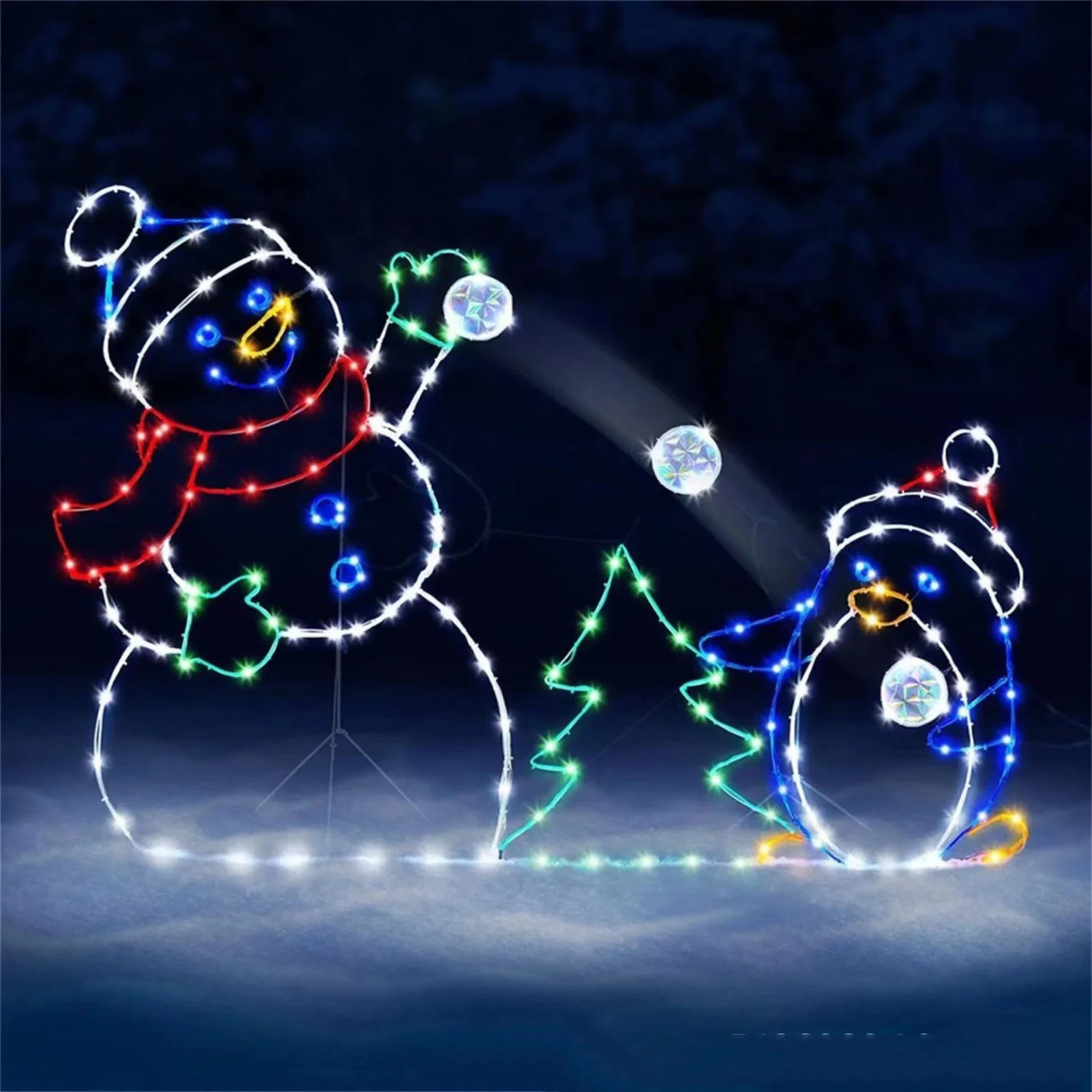 애니메이션 눈덩이 조명 LED 반짝이 눈사람 크리스마스 - Christmas Lights Outdoor 리뷰 및 가격