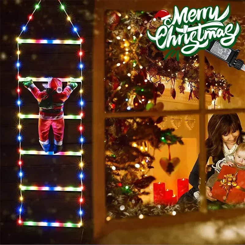 산타클로스 가정용 LED 사다리 조명, 크리스마스 장식 - Christmas Lights Outdoor 리뷰 및 가격