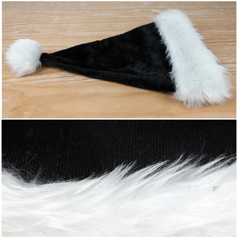 남여 크리스마스 블랙 플러시 크리스마스 모자 성인을위한 - Santa Hat Plush 리뷰 및 가격