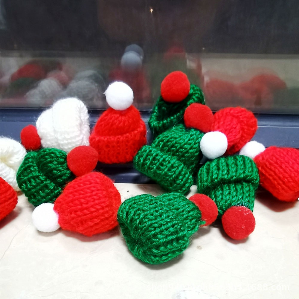 미니 크리스마스 니트 모자 봉제 원사 손가락 모자, 크 - Santa Hat Plush 리뷰 및 가격