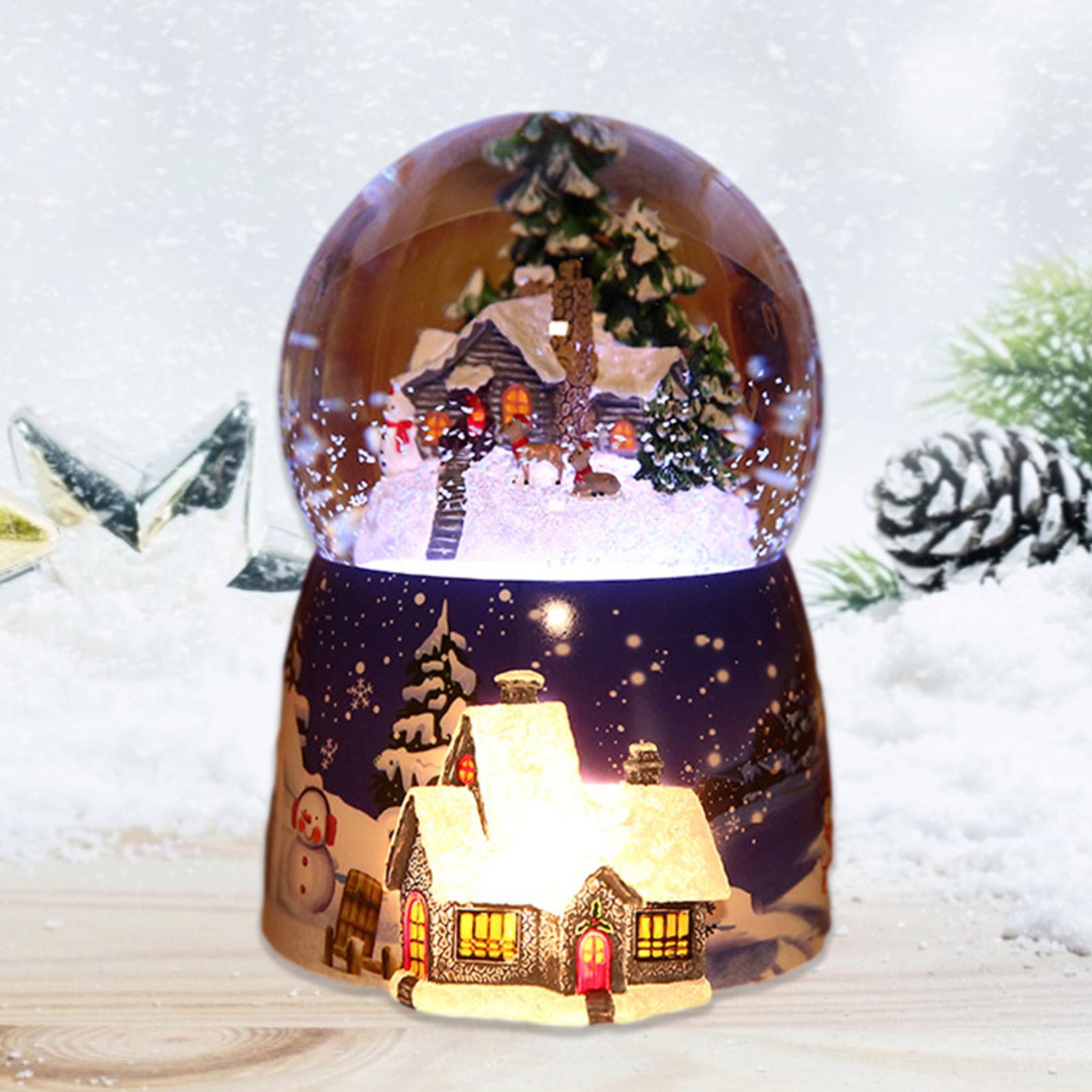 레진 뮤직 박스 크리스탈 볼 스노우 글로브 유리 조명, - Snow Globe Musical 리뷰 및 가격