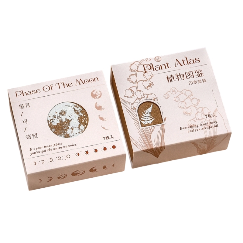 나무 블록 인감 세트 7 조각 박스형 종이 공예 도구  - Gift Box Wrap Set 리뷰 및 가격