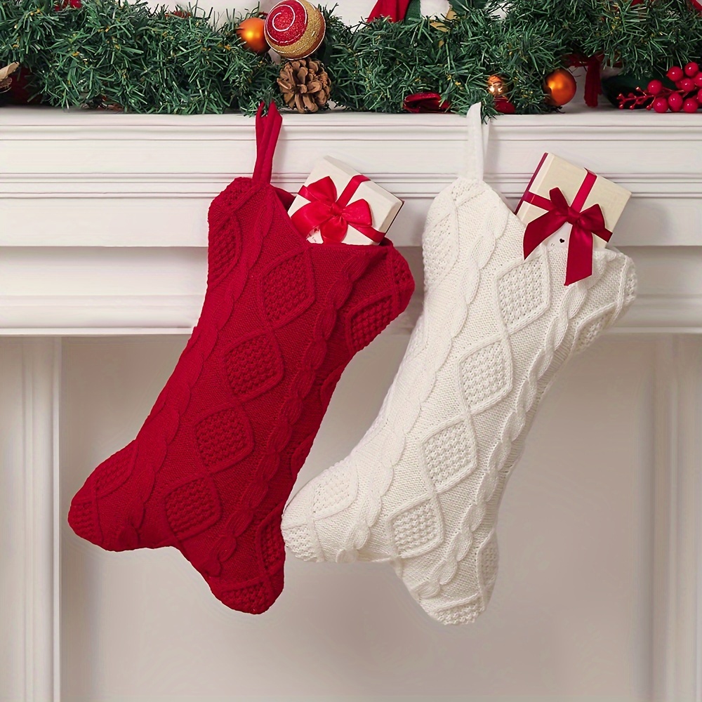 강아지 크리스마스 스타킹, 니트 크리스마스 스타킹, 뼈 - Christmas Stocking Hanging 리뷰 및 가격