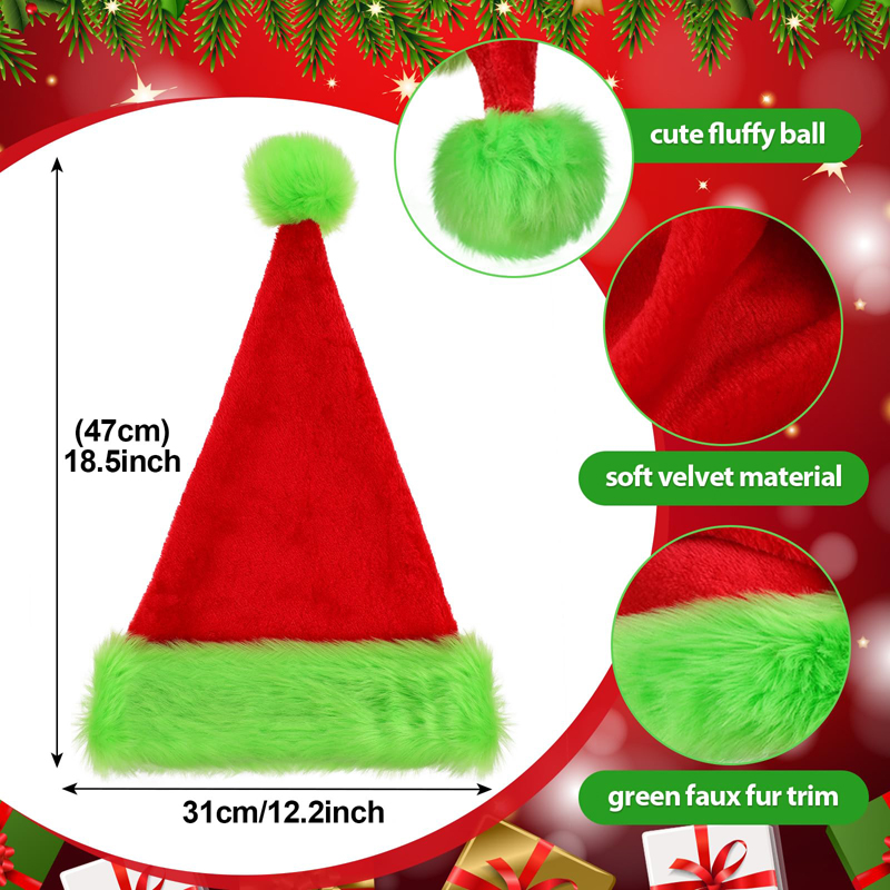1개, 산타클로스 모자 크리스마스 모자 남녀공용 털이  - Santa Hat Plush 리뷰 및 가격