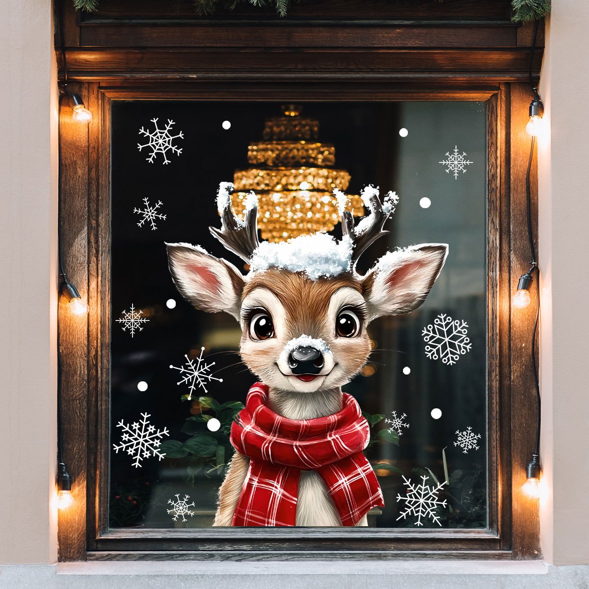 1개 크리스마스 스카프 눈송이 순록 창문 유리 데칼 정 - Snowflake Window Decal 리뷰 및 가격