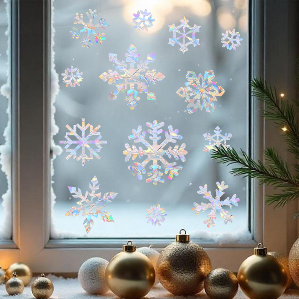 눈송이 정전기 다채로운 벽 스티커 창 크리스마스 장식  - Snowflake Window Decal 리뷰 및 가격
