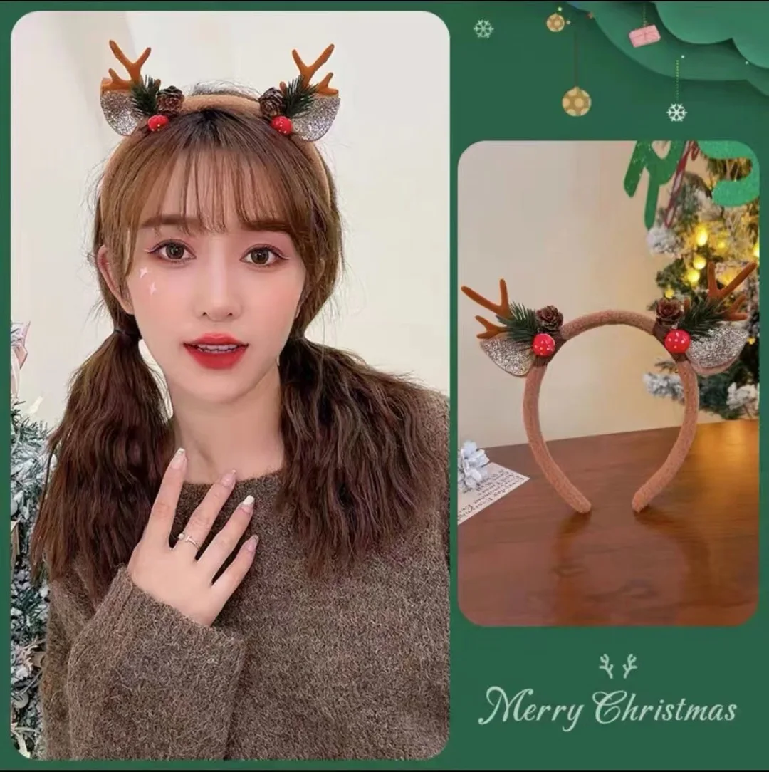 어린이용 크리스마스 머리띠, 순록 뿔 꽃 머리띠, 새해 - Reindeer Antlers Headband 리뷰 및 가격