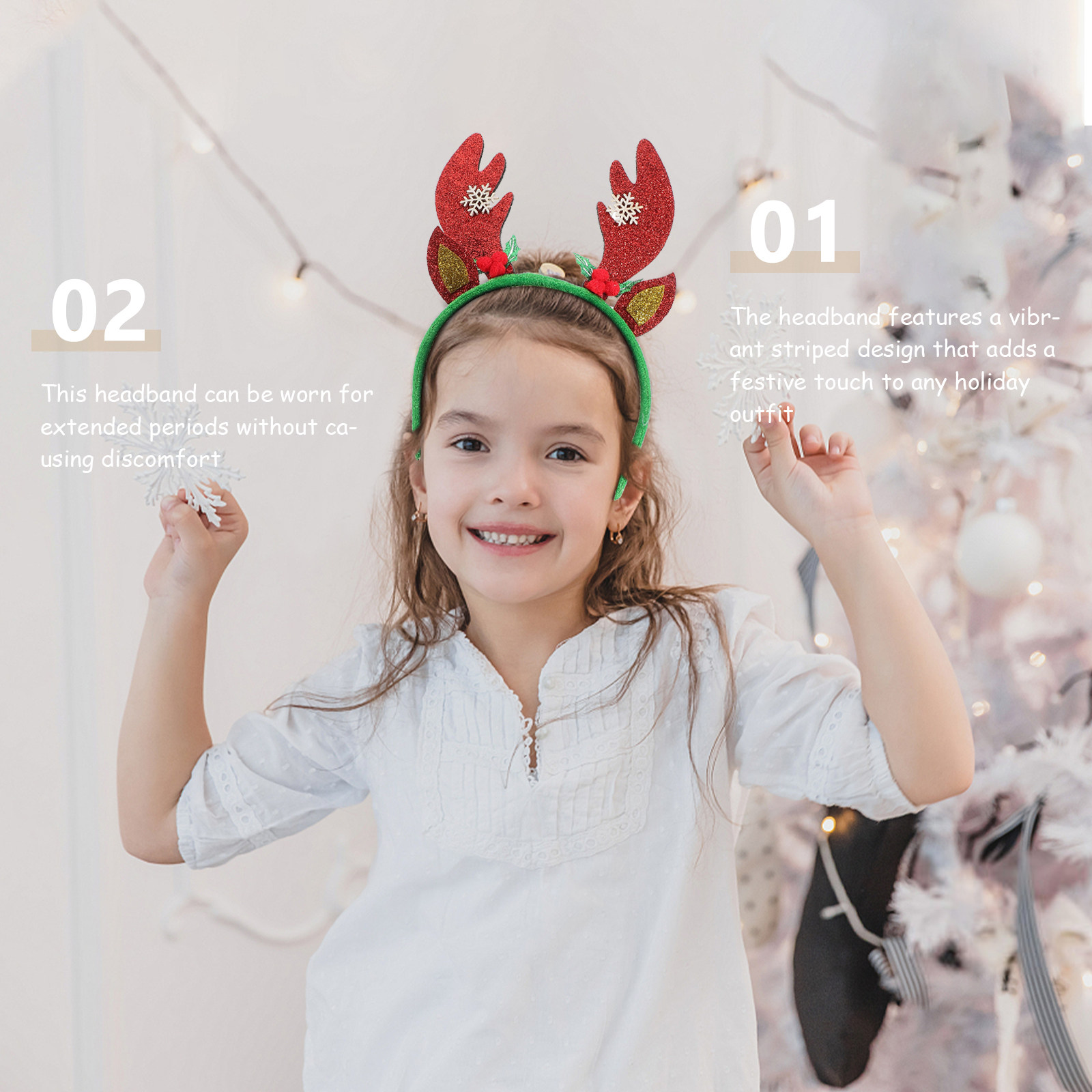 크리스마스 사슴뿔 머리띠 빨간색 녹색 휴일 헤어밴드 순 - Reindeer Antlers Headband 리뷰 및 가격