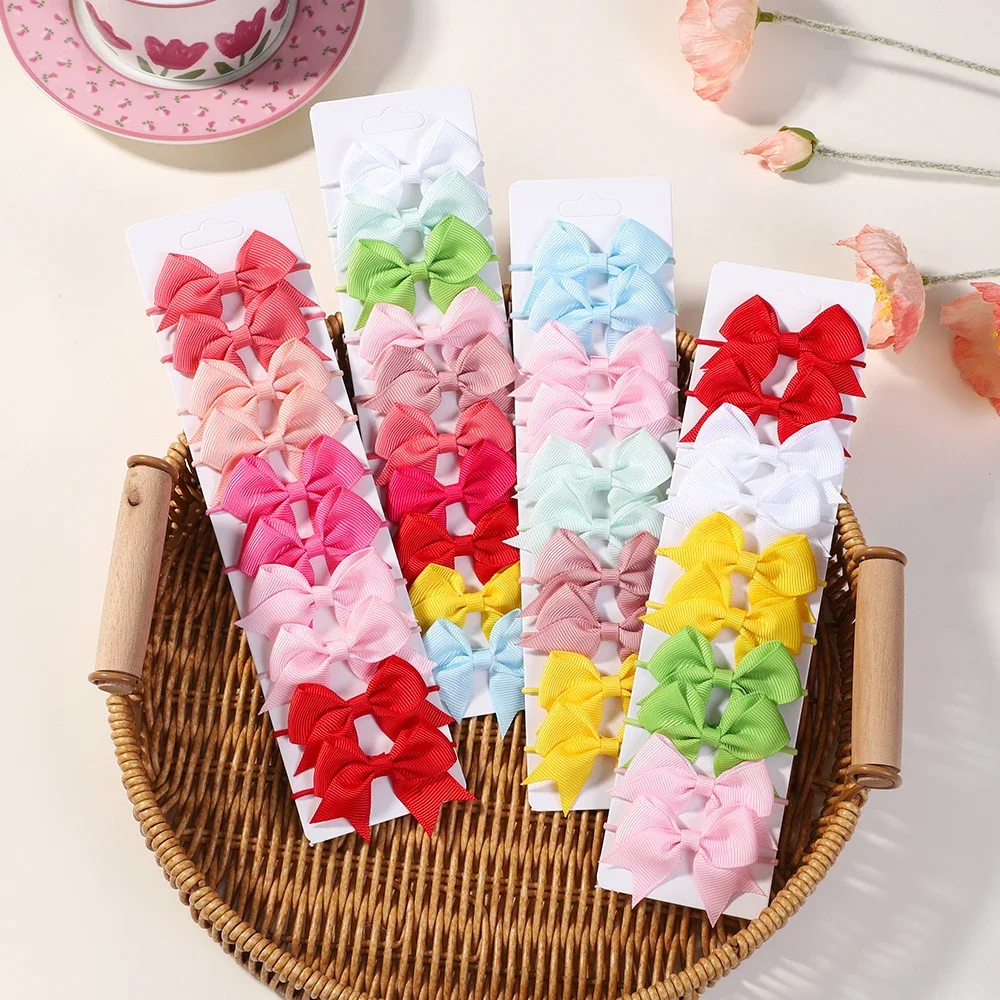 10Pcs 활 탄성 머리 고무 밴드 헤어 넥타이 리본  - Ribbon Bow Gift 리뷰 및 가격