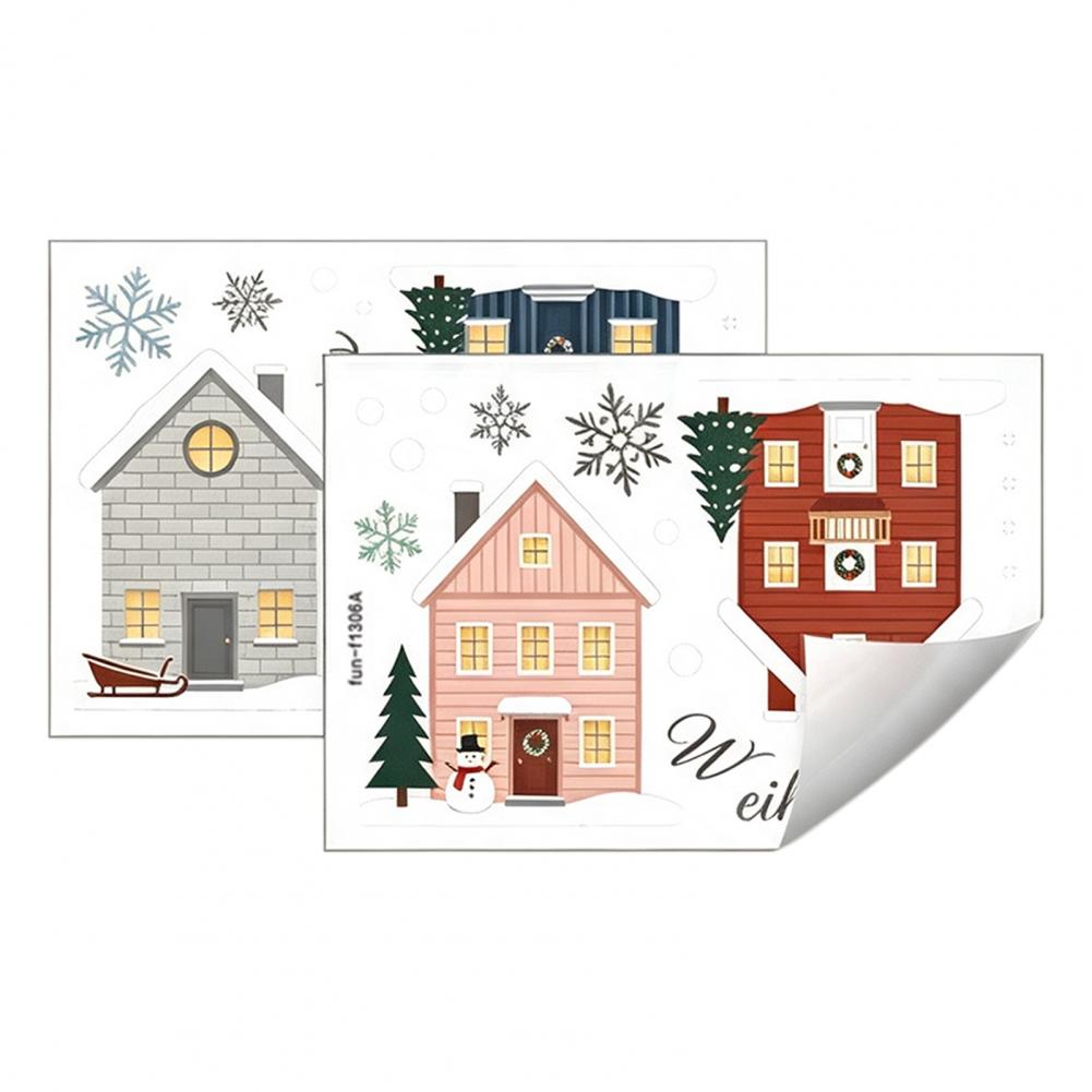 엘크 전나무 스티커 2개 크리스마스 눈 덮인 집 창문  - Snowflake Window Decal 리뷰 및 가격