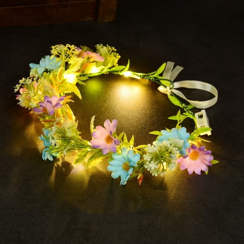 빛나는 꽃 화환 LED 꽃 왕관 빛나는 머리 장식 요정 - Led Fairy String Lights 리뷰 및 가격