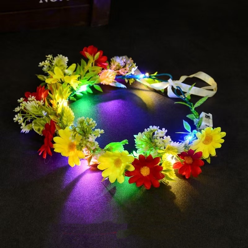 빛나는 꽃 화환 LED 꽃 왕관 빛나는 머리 장식 요정 - Led Fairy String Lights 리뷰 및 가격