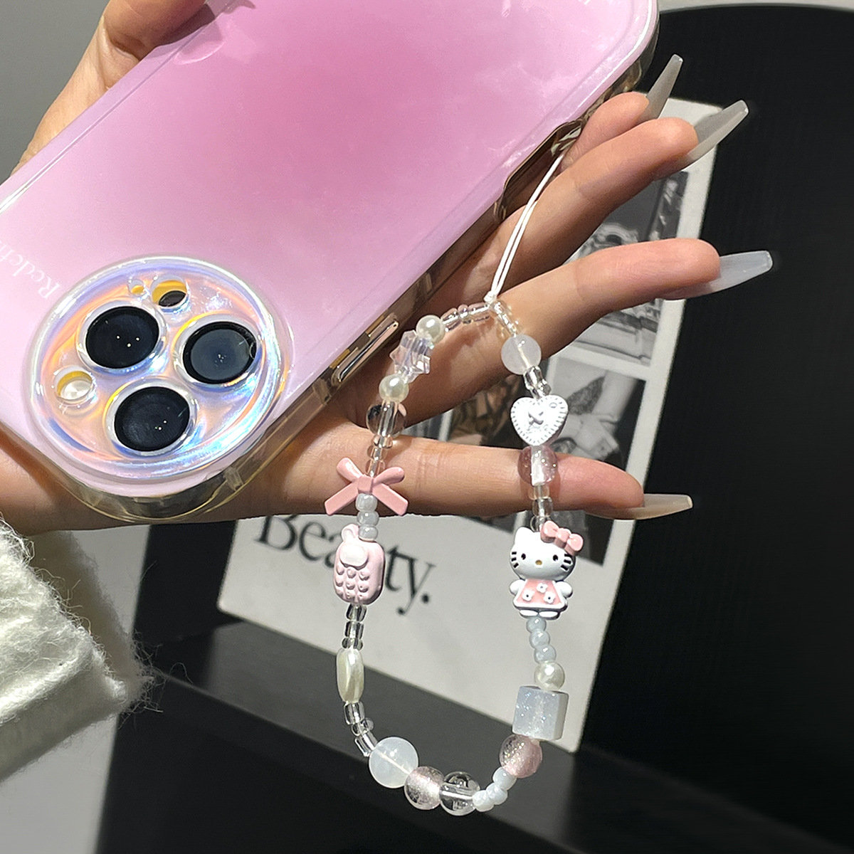 귀엽고 예쁜 헬로키티 분실방지 비즈 폰 스트랩, 귀여운 - Ribbon Bow Gift 리뷰 및 가격