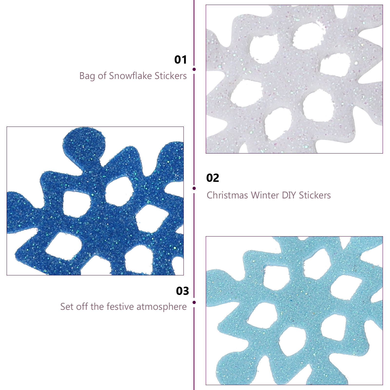 눈송이 폼 스티커 반짝이 크리스마스 창문 장식용 반짝이 - Snowflake Window Decal 리뷰 및 가격