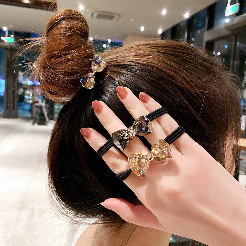 라인스톤 보우 헤어 로프 세트 새로운 한국 고급 미니멀 - Ribbon Bow Gift 리뷰 및 가격
