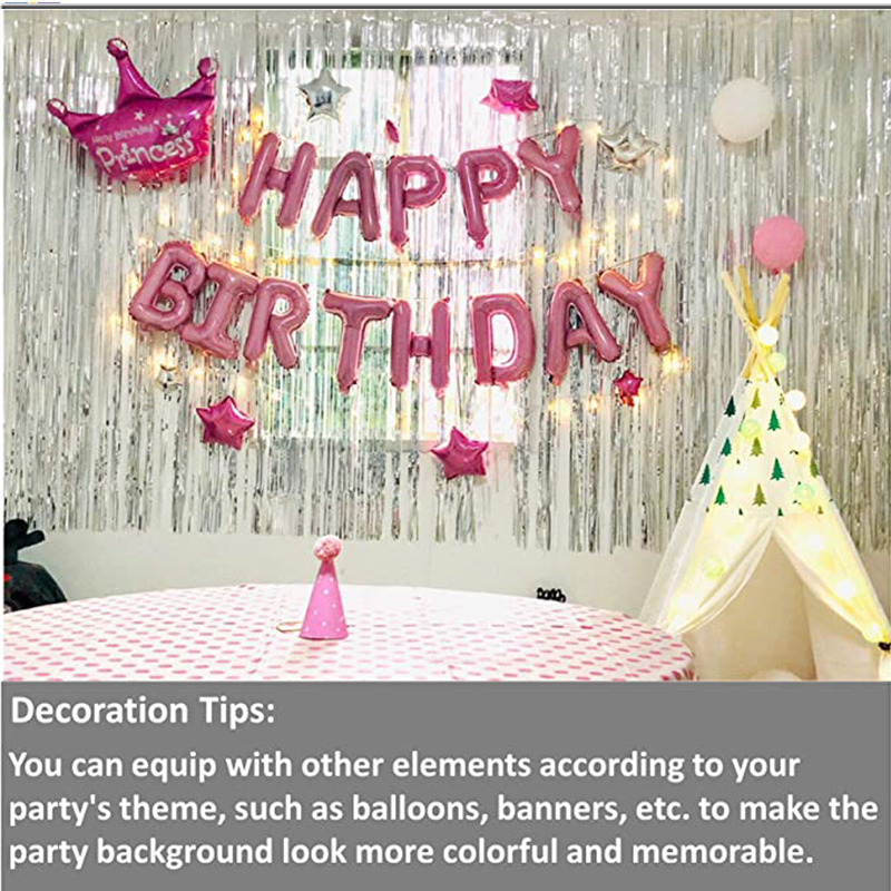 저렴한 파티용 메탈릭 틴셀 포일 프린지 커튼 배경막 ( - Tinsel Garland Decoration 리뷰 및 가격