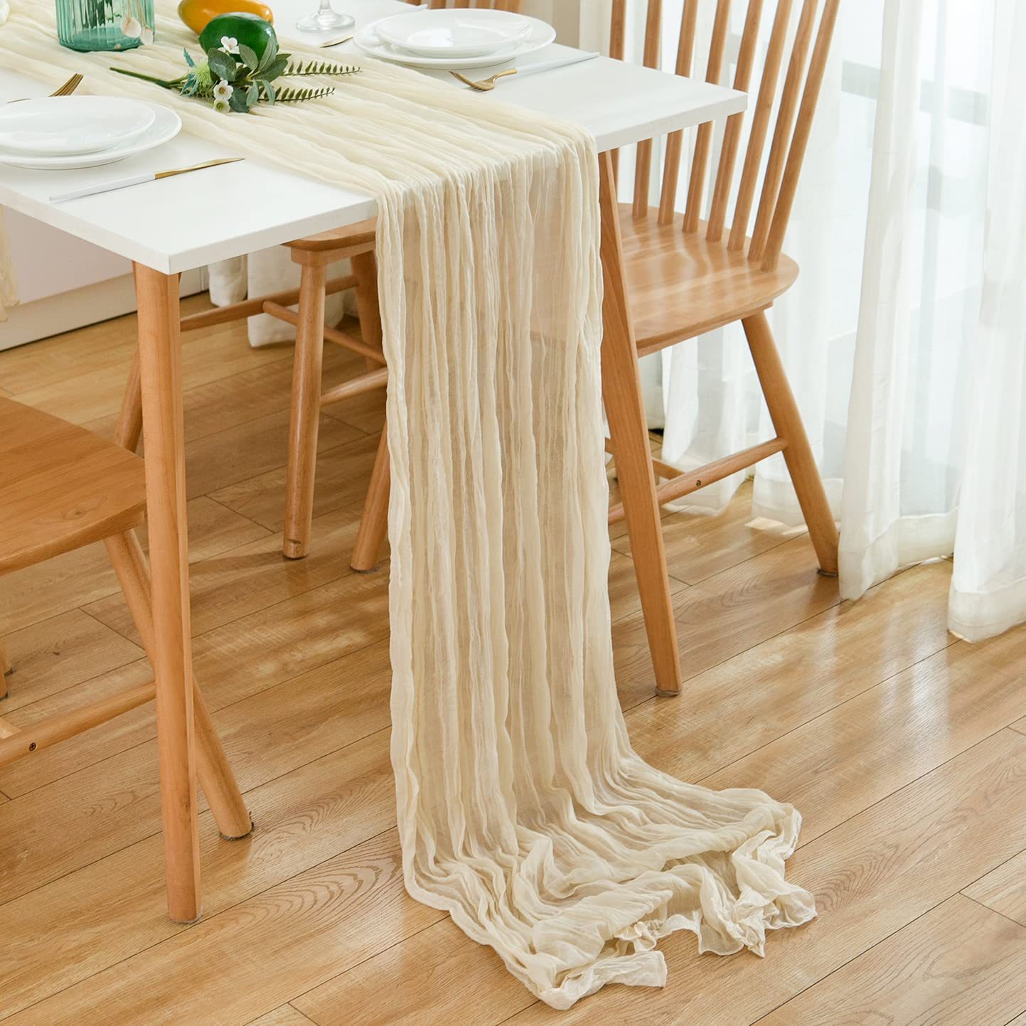 주름 거즈 테이블 러너 치즈 천 반투명 테이블 설정 식 - Christmas Table Runner 리뷰 및 가격