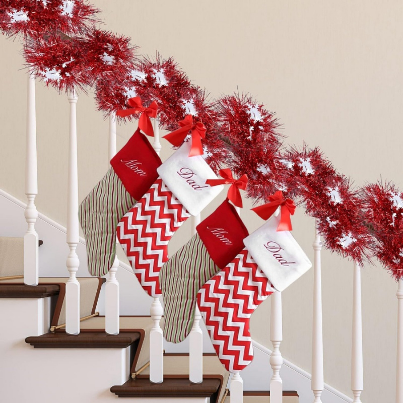 1개 크리스마스 테슬 눈송이 레드 가랜드 레스토랑 상점 - Tinsel Garland Decoration 리뷰 및 가격