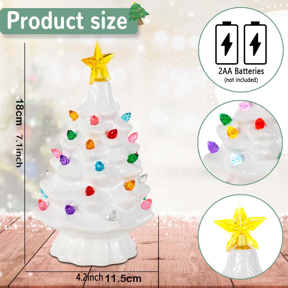 7 인치 세라믹 크리스마스 마을 장식 트리 LED 토퍼 - Star Tree Topper 리뷰 및 가격
