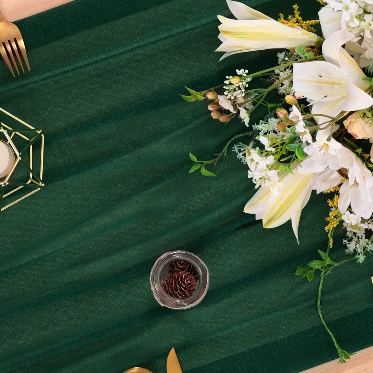 시폰 테이블 러너 누드 쉬어 패브릭 실크 웨딩 아치 오 - Christmas Table Runner 리뷰 및 가격