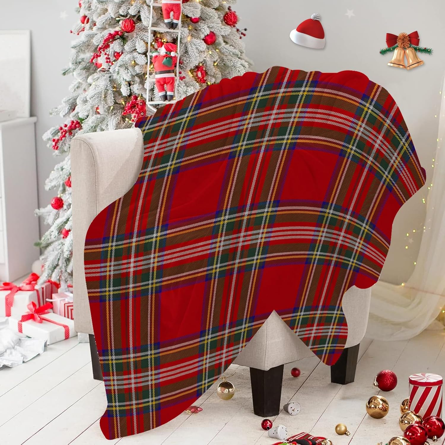크리스마스 체크 무늬 담요 스코틀랜드 타탄 팜하우스 담 - Christmas Throw Blanket 리뷰 및 가격
